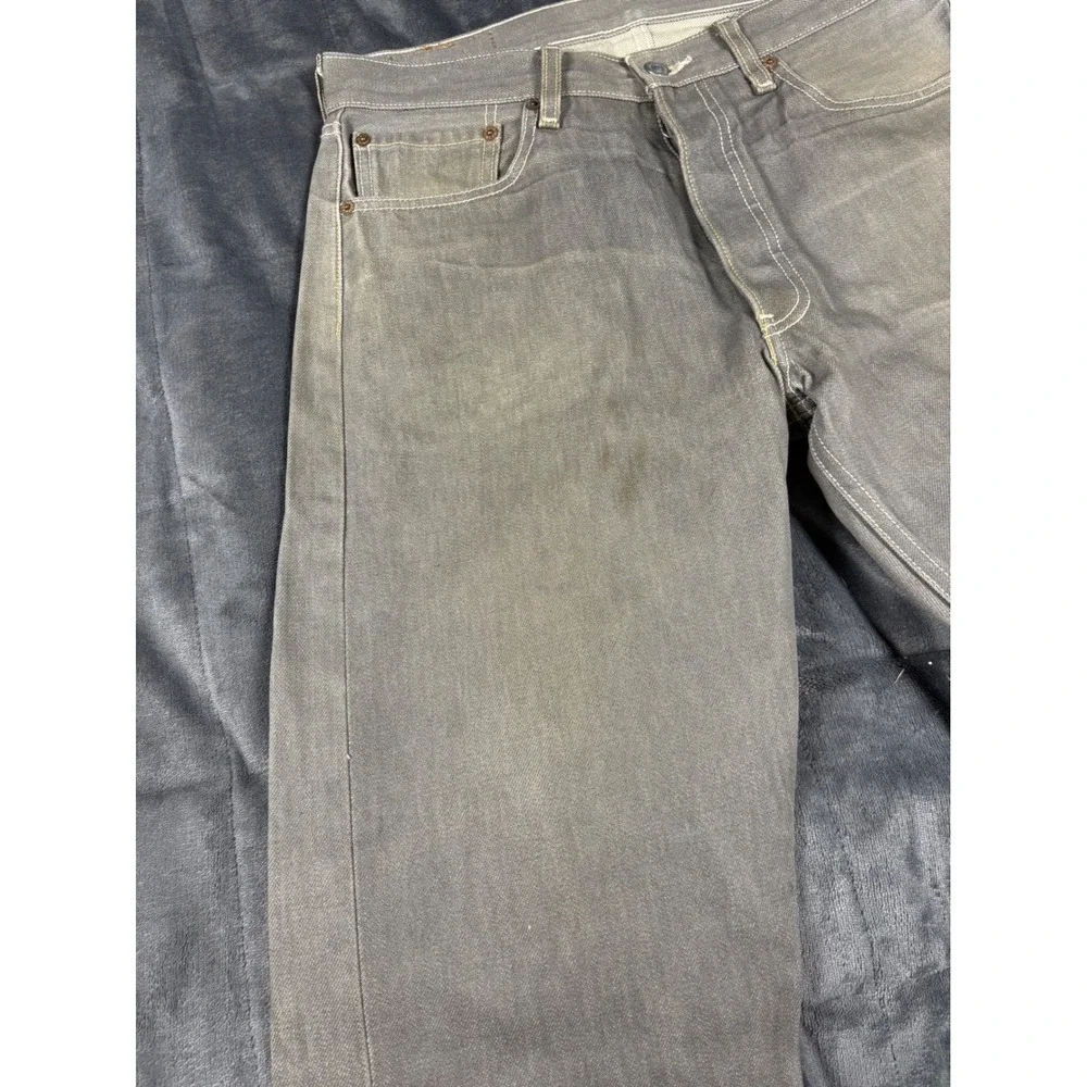 Levis‎ 501 Original Straight Fit Grey Denim Jeans Mens 33x30 Button Fly Mexico